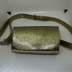 Melissa Plastic Silver and Gold Glitter Belt Bag